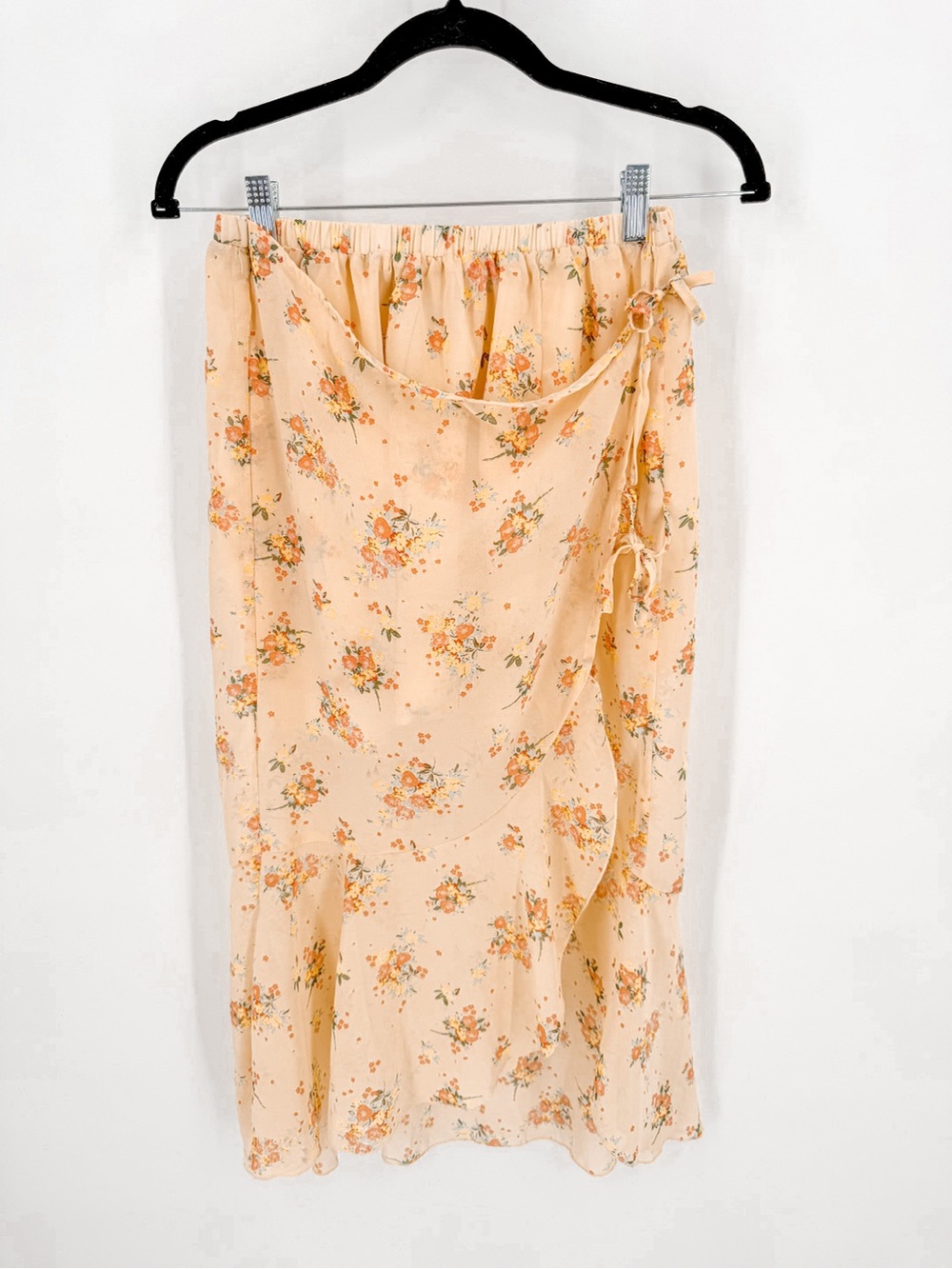 KOJOOIN Floral Wrap Maxi Skirt Boho Cottagecore Size M
